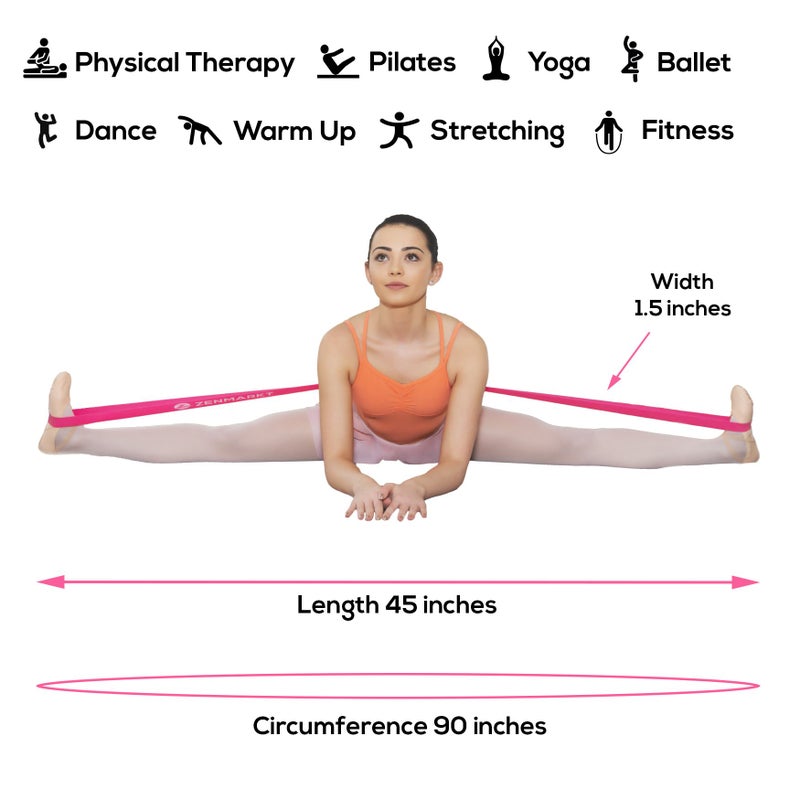 Zenmarkt Stretch Bands for Flexibility and Strength - Ballet Stretch Bands Ideal to Have as Dance Equipment in Every Competition - Suitable for Gymnastics, Cheerleading, and Pilates Training(Pink) - Image 4